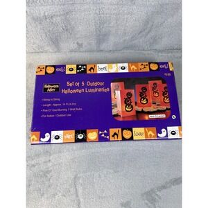 Halloween Alley Set of 5 Jack-O-Lantern Outdoor Luminaries 14ft Vintage 2004